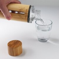 Trinkflasche Glas 0,5 L Dekor Bambus