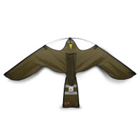 Vogelscheuche Falken Drache braun mit 10 Meter Teleskop-Stange
